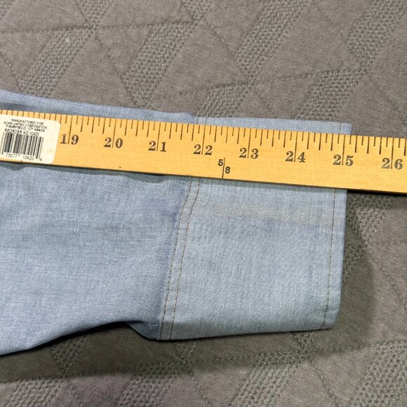 Wrangler Men’s Western Pearl Snap Chambray Shirt 17-35 Light Blue X-Long Tails - Picture 7 of 8